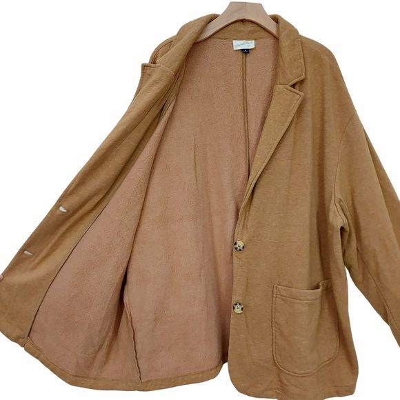 Universal Thread Womens Knit Blazer 3X Heather Brown Two Button Drop Shoulder - Picture 2 of 12